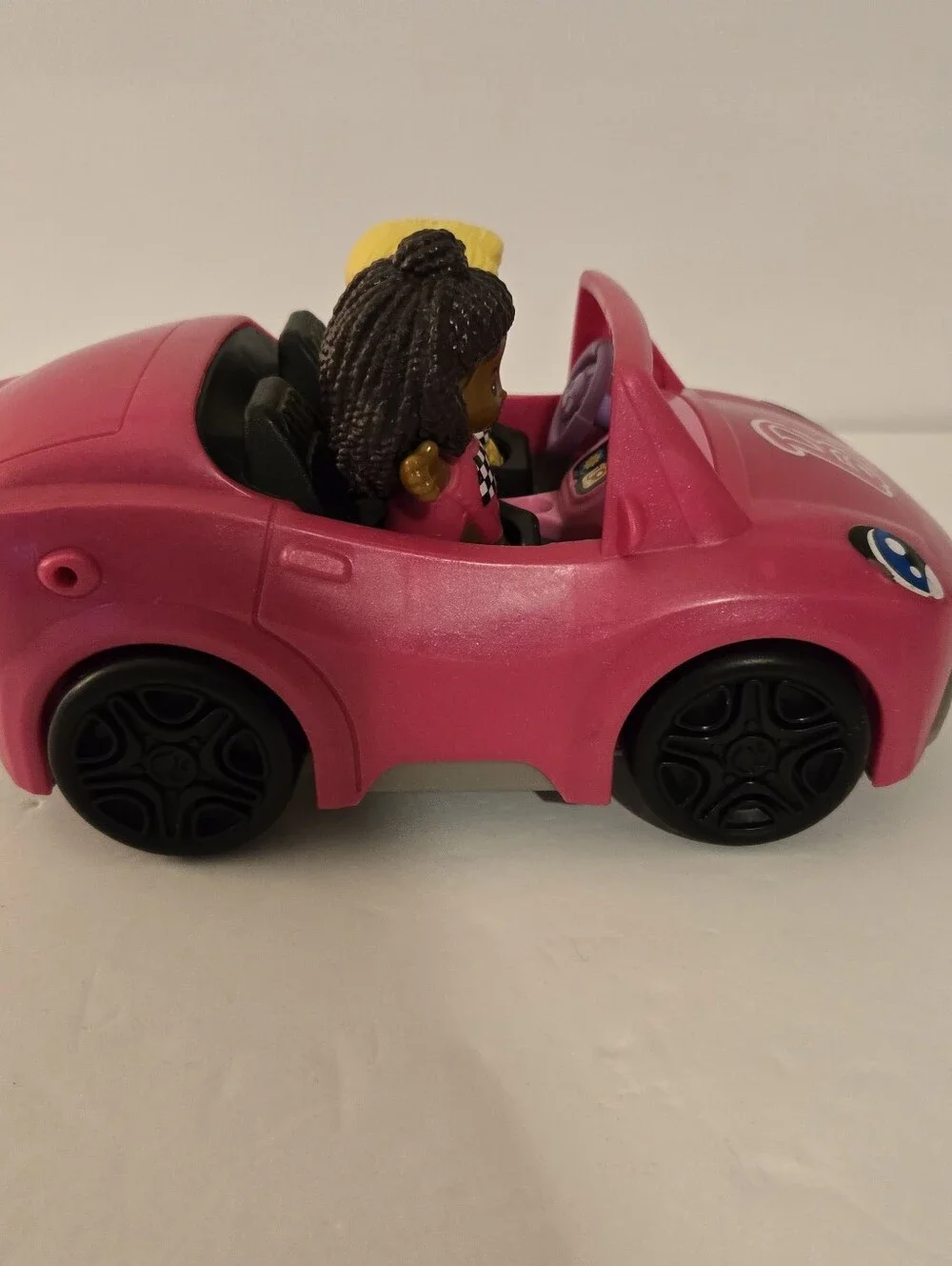 Fisher Price Little People Barbie Pink Convertble Music/Sounds 2 Figures Works
